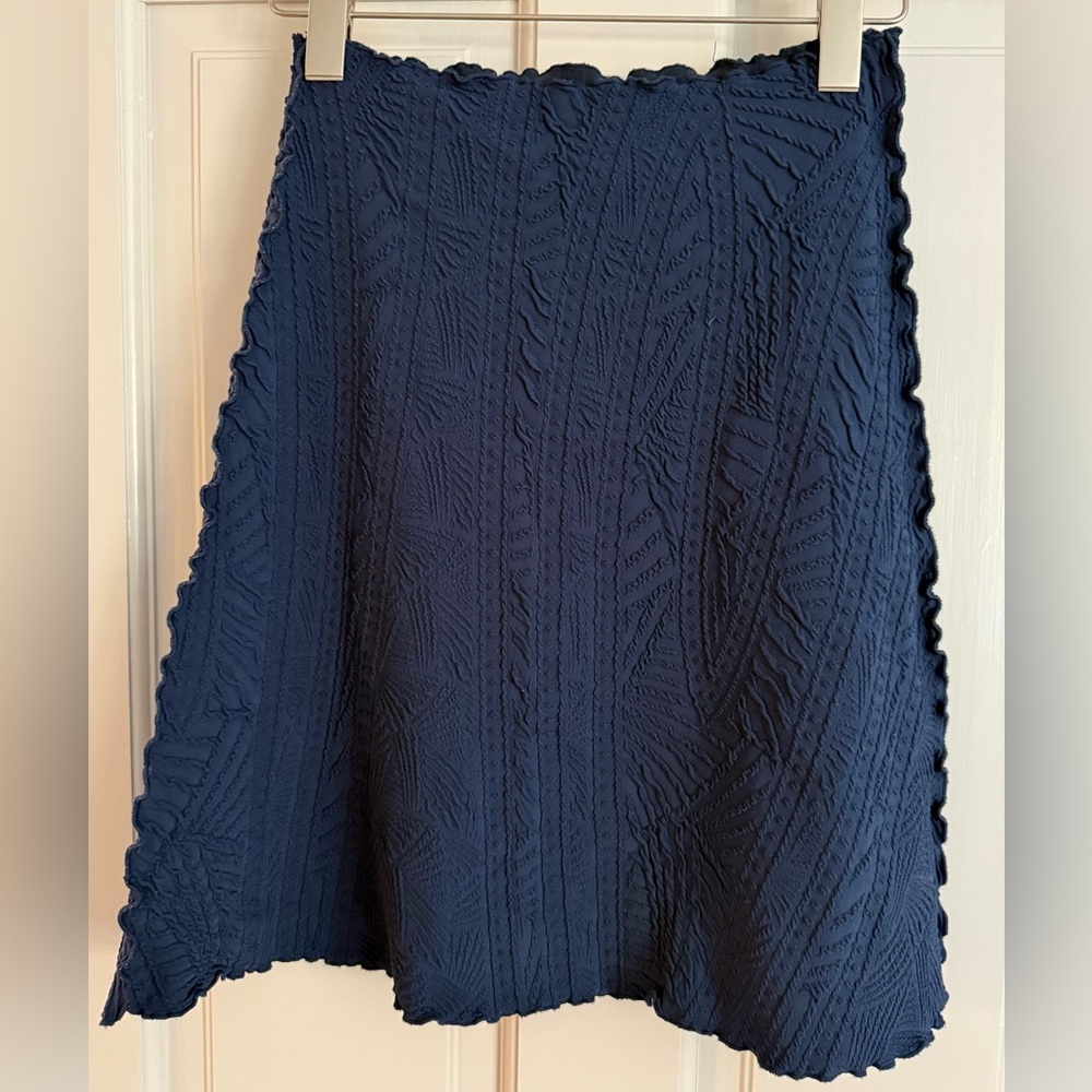 Haystacks Elegant Navy Blue Textured Women's Stretchy Mini Skirt, sz S